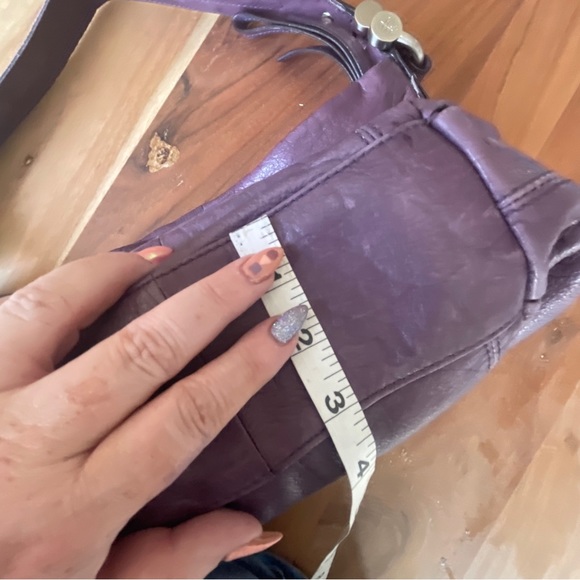 B. Makowsky Silver Trim Soft Purple Leather Hobo Shoulder Bag Purse Handbag - Picture 13 of 13